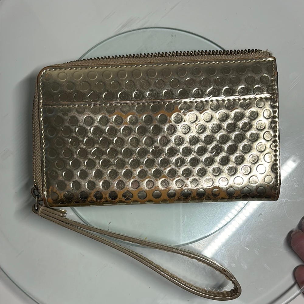 Kate Spade‎ Gold Textured Wristlet - Picture 3 of 9